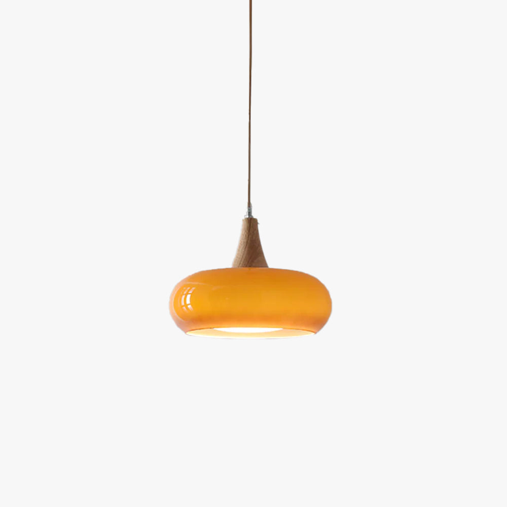Cozy Pendant Light with Natural Wood Finish