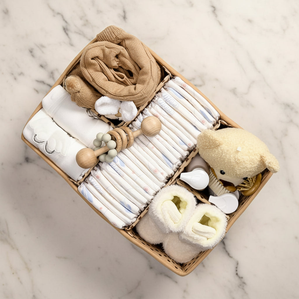Cozy Baby Essentials Organizer - Plush Diaper Caddy