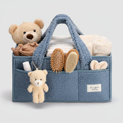 Cozy Baby Essentials Organizer - Plush Diaper Caddy