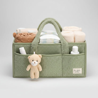 Cozy Baby Essentials Organizer - Plush Diaper Caddy