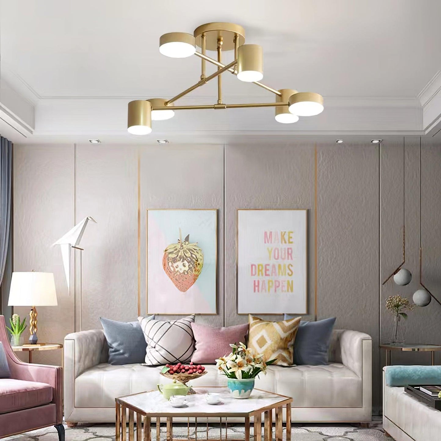 Elegant Six-Light Globe Ceiling Fixture