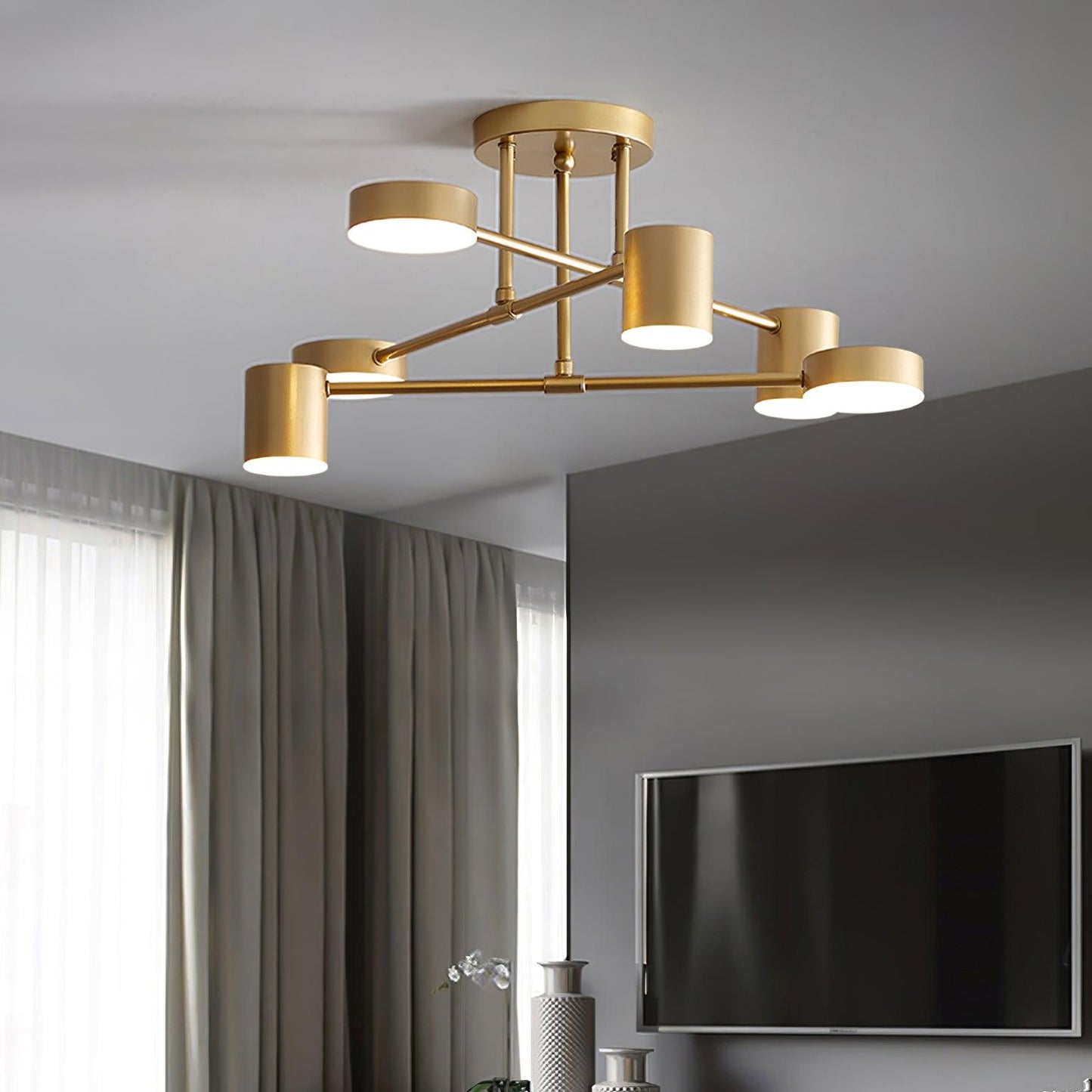 Elegant Six-Light Globe Ceiling Fixture