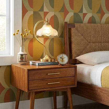 Elegant Blossom Glass and Brass Table Lamp – Ideal Soft Lighting