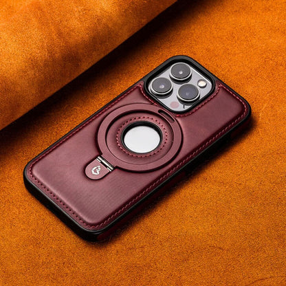 Elegant Leather iPhone Case with Flexible Magnetic Stand