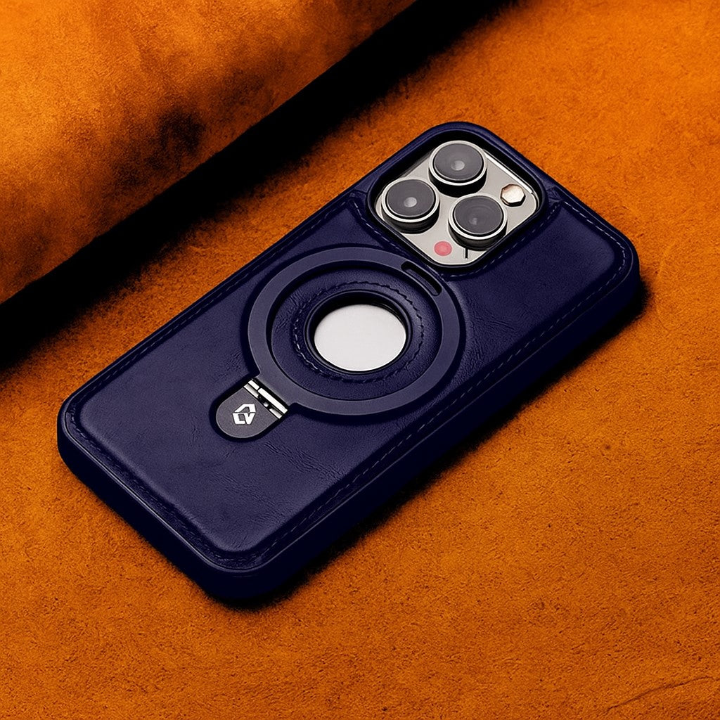 Elegant Leather iPhone Case with Flexible Magnetic Stand