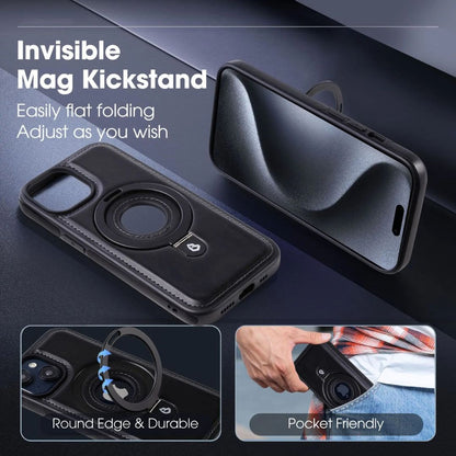 Elegant Leather iPhone Case with Flexible Magnetic Stand