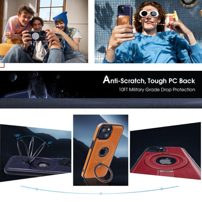Elegant Leather iPhone Case with Flexible Magnetic Stand