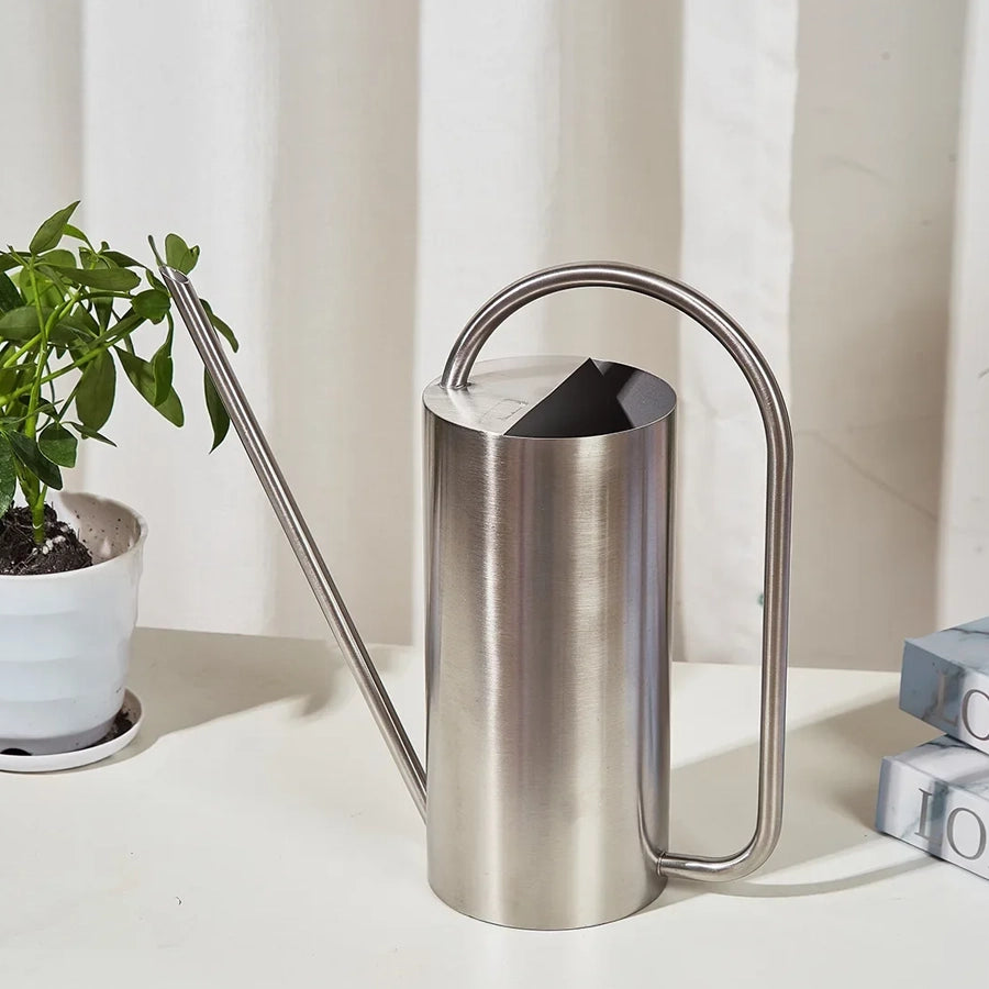 Elegant Stainless Steel Watering Can for Indoor Plants
