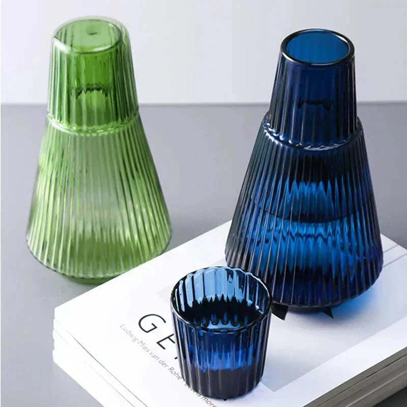Chic Borosilicate Glass Carafe and Tumbler Set