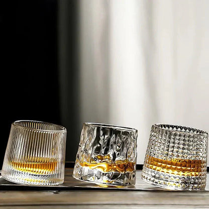 Elegant Wave-Designed Whiskey Glass