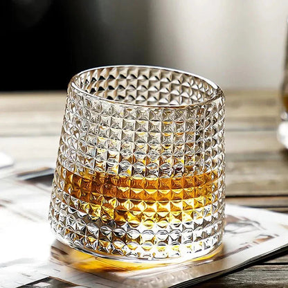 Elegant Wave-Designed Whiskey Glass