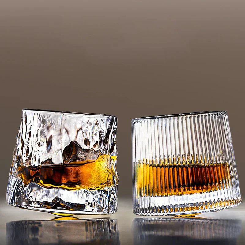Elegant Wave-Designed Whiskey Glass