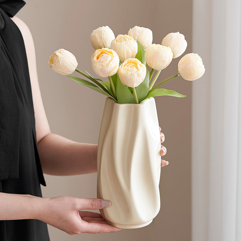 Modern Art-Inspired Ceramic Flower Vessel