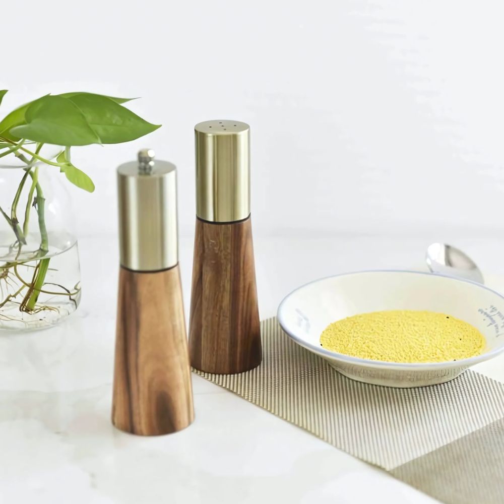 Chic Wooden Spice Duo for Enhanced Flavor
