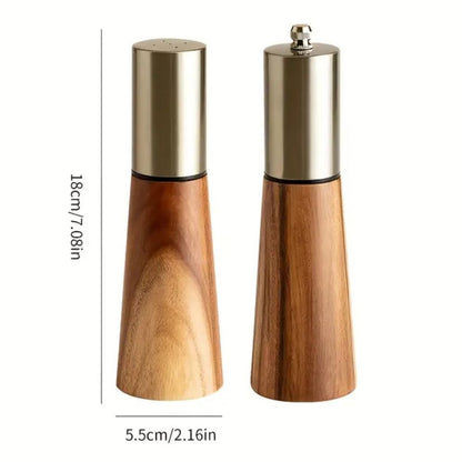 Chic Wooden Spice Duo for Enhanced Flavor