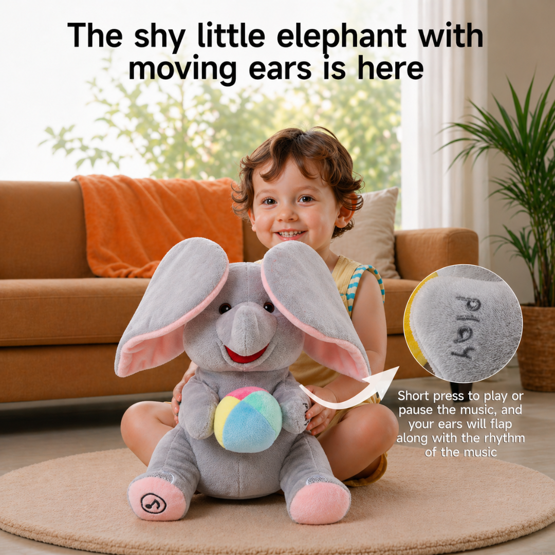 Cuddly Elephant Plush Toy with Interactive Music and Play