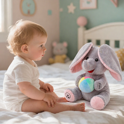 Cuddly Elephant Plush Toy with Interactive Music and Play