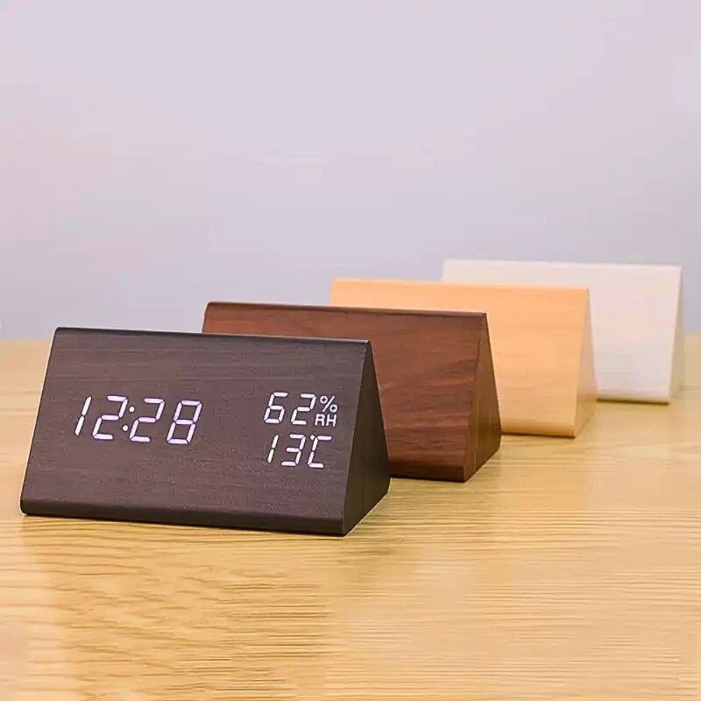 Chic Wooden LED Clock for Effortless Mornings