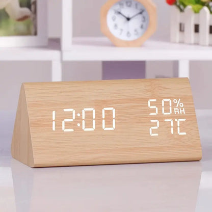 Chic Wooden LED Clock for Effortless Mornings