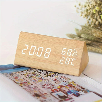 Chic Wooden LED Clock for Effortless Mornings