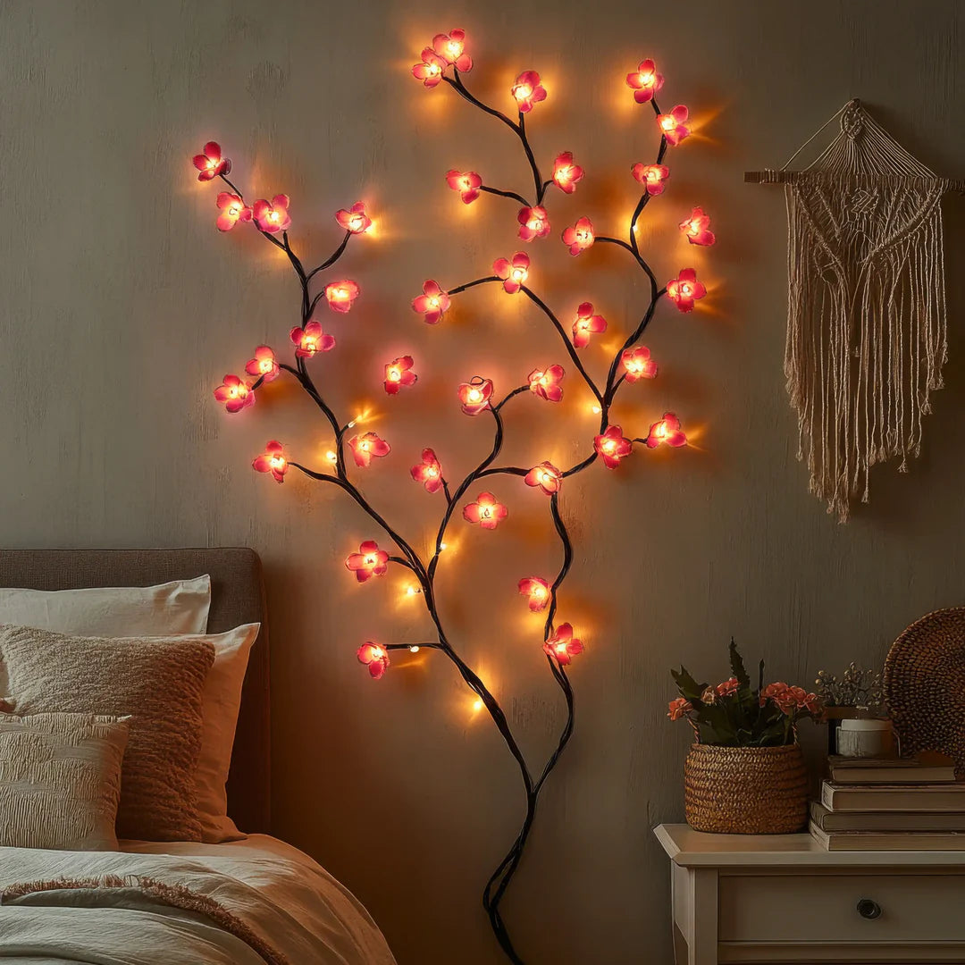 Charming LED Wall Light with Blossom Artwork