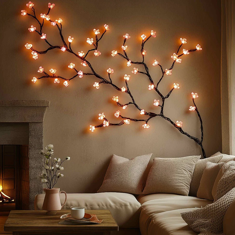 Charming LED Wall Light with Blossom Artwork