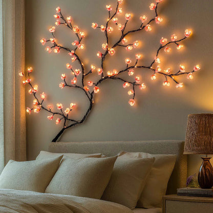 Charming LED Wall Light with Blossom Artwork