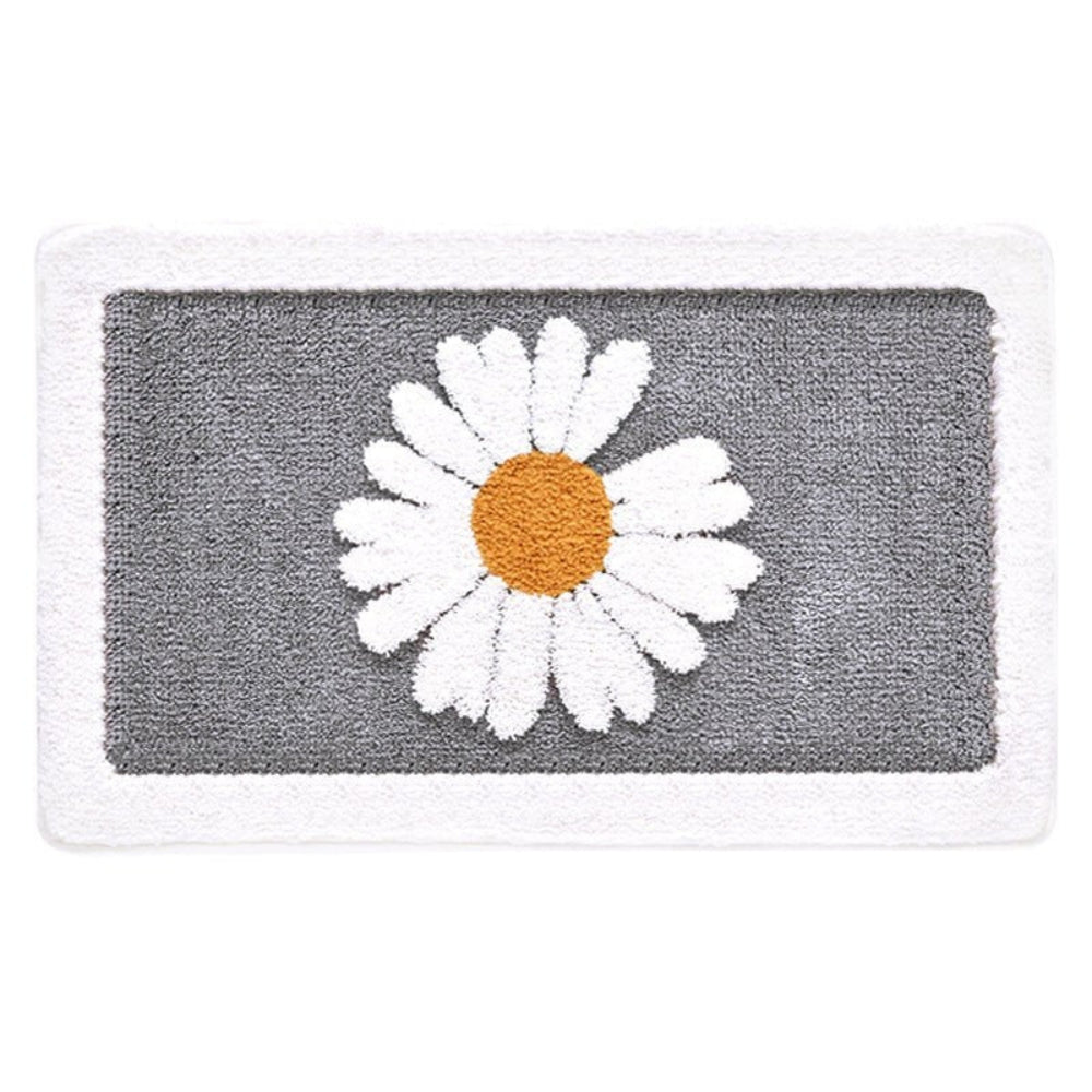 Charming Floral Non-Slip Bath Mat - Plush Microfiber Comfort