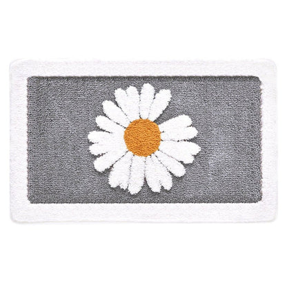 Charming Floral Non-Slip Bath Mat - Plush Microfiber Comfort