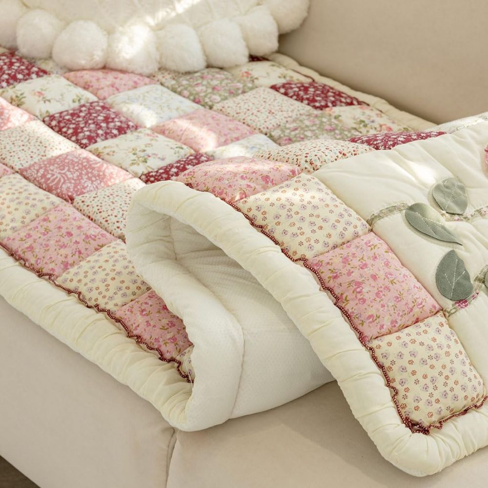 Elegant Floral Microfiber Sofa Protector for Cozy Living