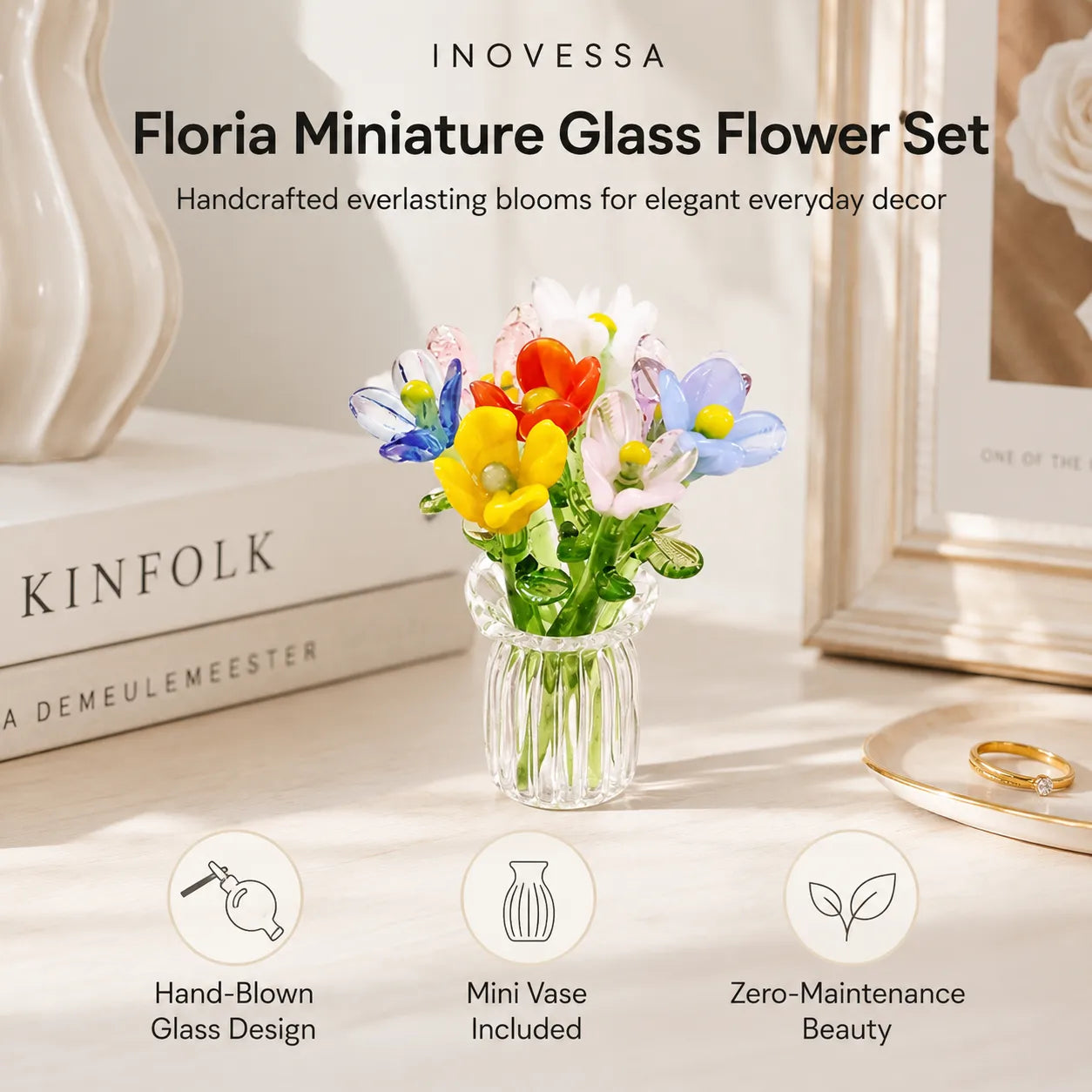 Everlasting Charm Mini Glass Blossom Set