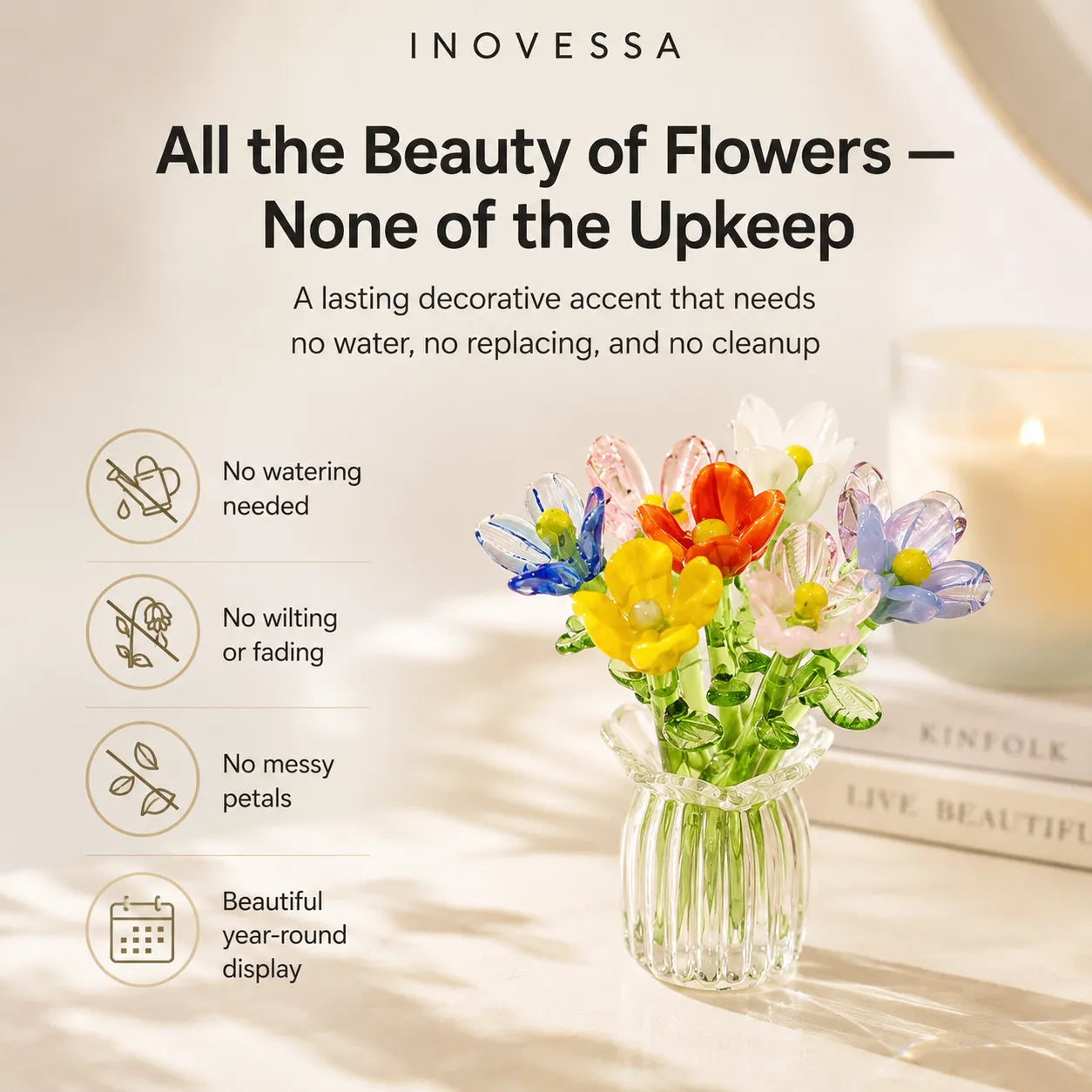 Everlasting Charm Mini Glass Blossom Set