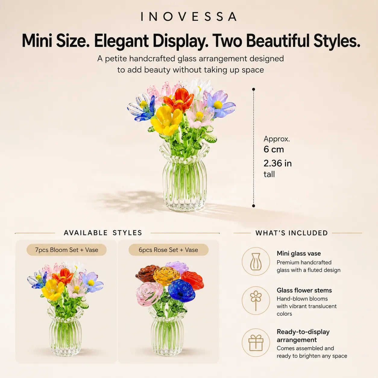Everlasting Charm Mini Glass Blossom Set