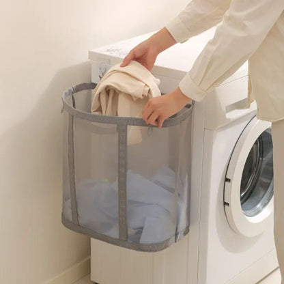 Compact Mesh Laundry Storage Solution