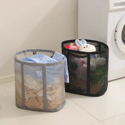 Compact Mesh Laundry Storage Solution
