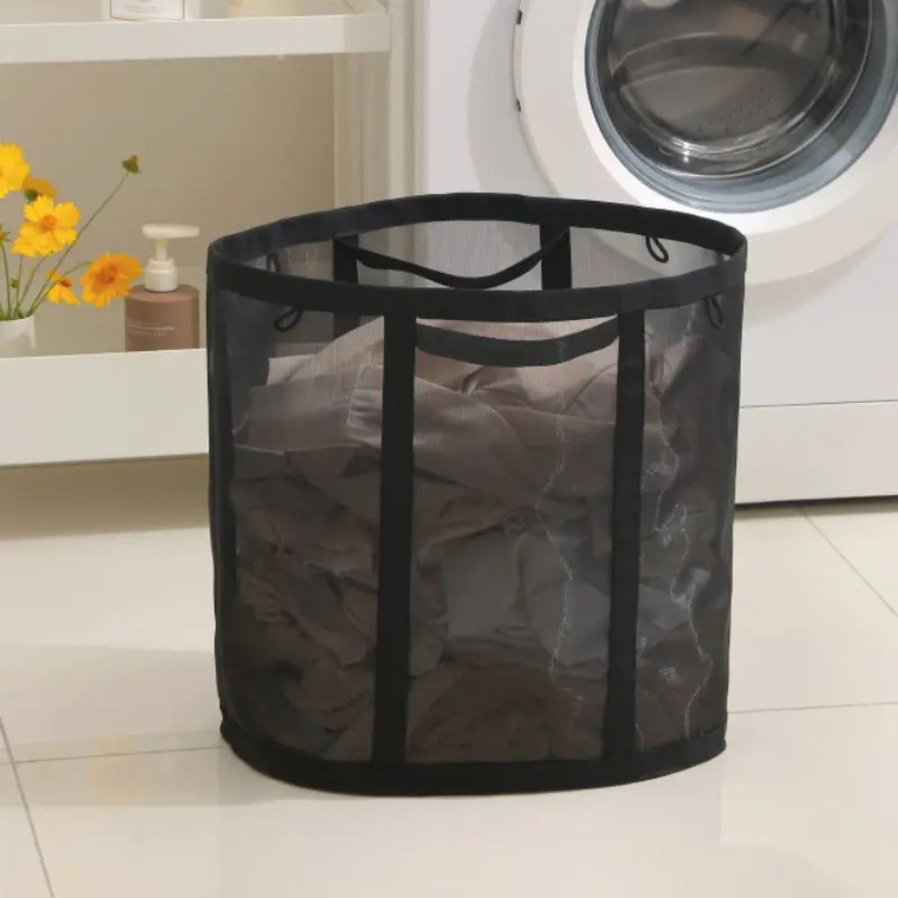 Compact Mesh Laundry Storage Solution