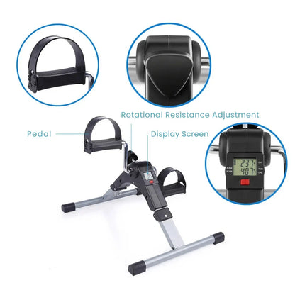 Compact Under-Desk Exercise Bike - Foldable Mini Design
