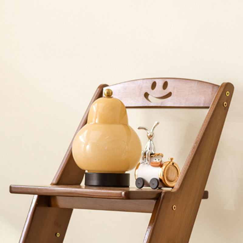 Space-Saving Bamboo Step Stool with Supportive Backrest