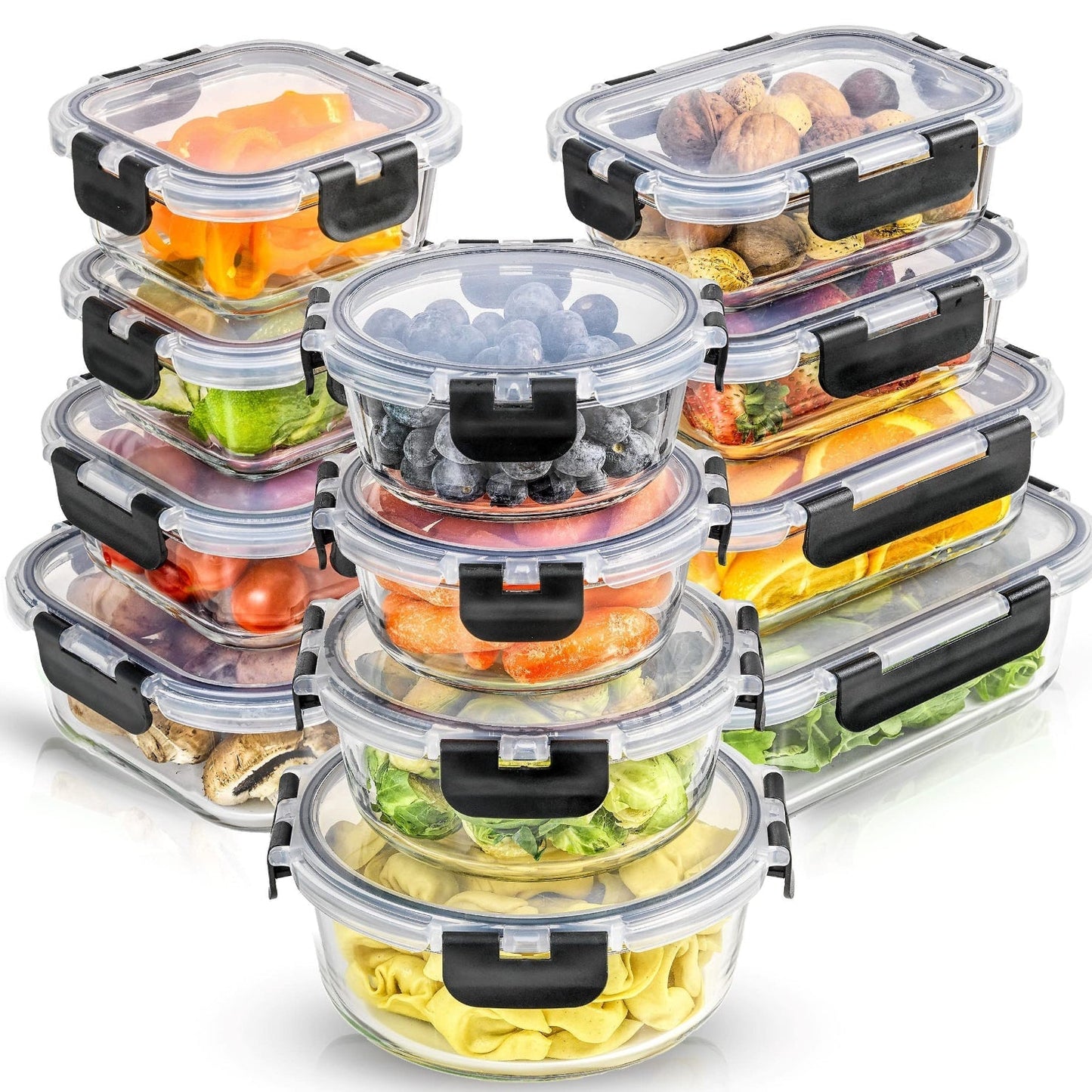 Stackable Glass Food Storage Set for Effortless Meal Prep