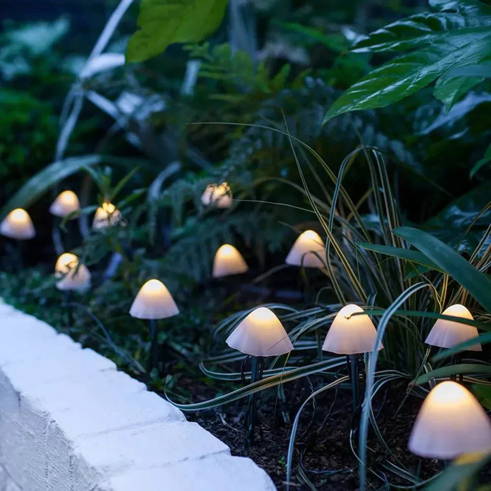 Solar-Powered Mushroom-Shaped Outdoor Pathway Lights