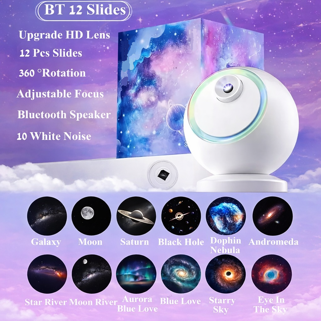 Celestial Bliss LED Nightlight Projector with Bluetooth Sound