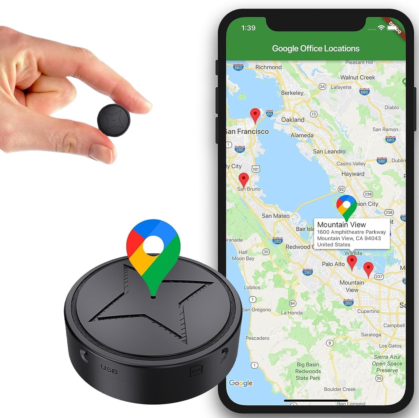 Portable GPS Locator with Magnetic Mounting System