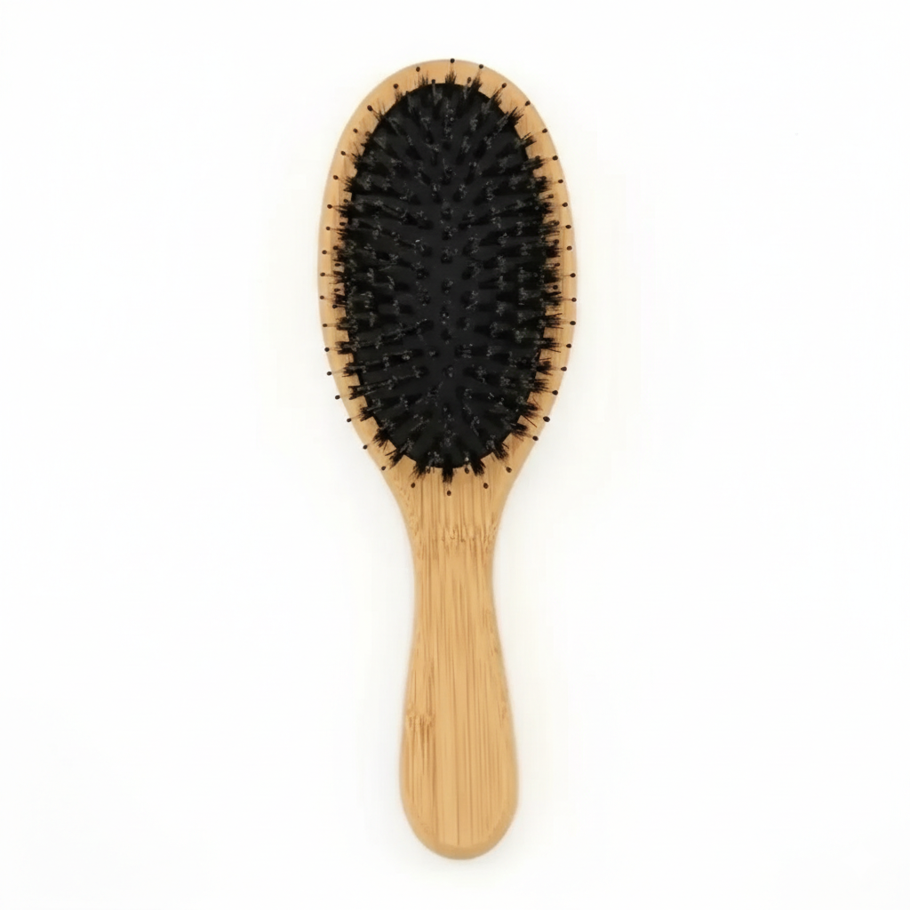 Natural Bristle Brush for Grooming and Styling
