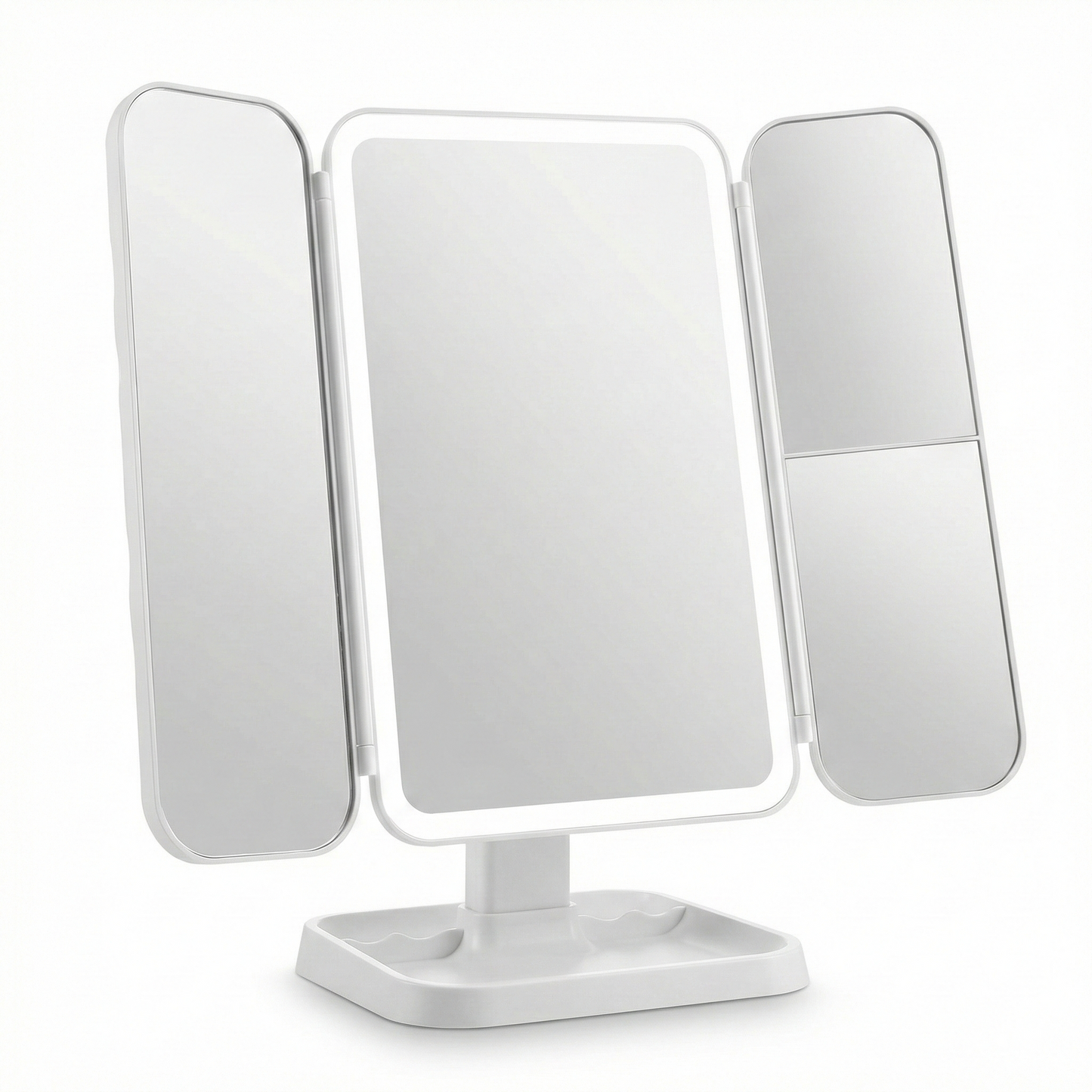 Tri-Fold Mirror for Enhanced Reflection and Makeup Application