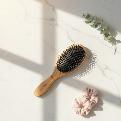 Natural Bristle Brush for Grooming and Styling
