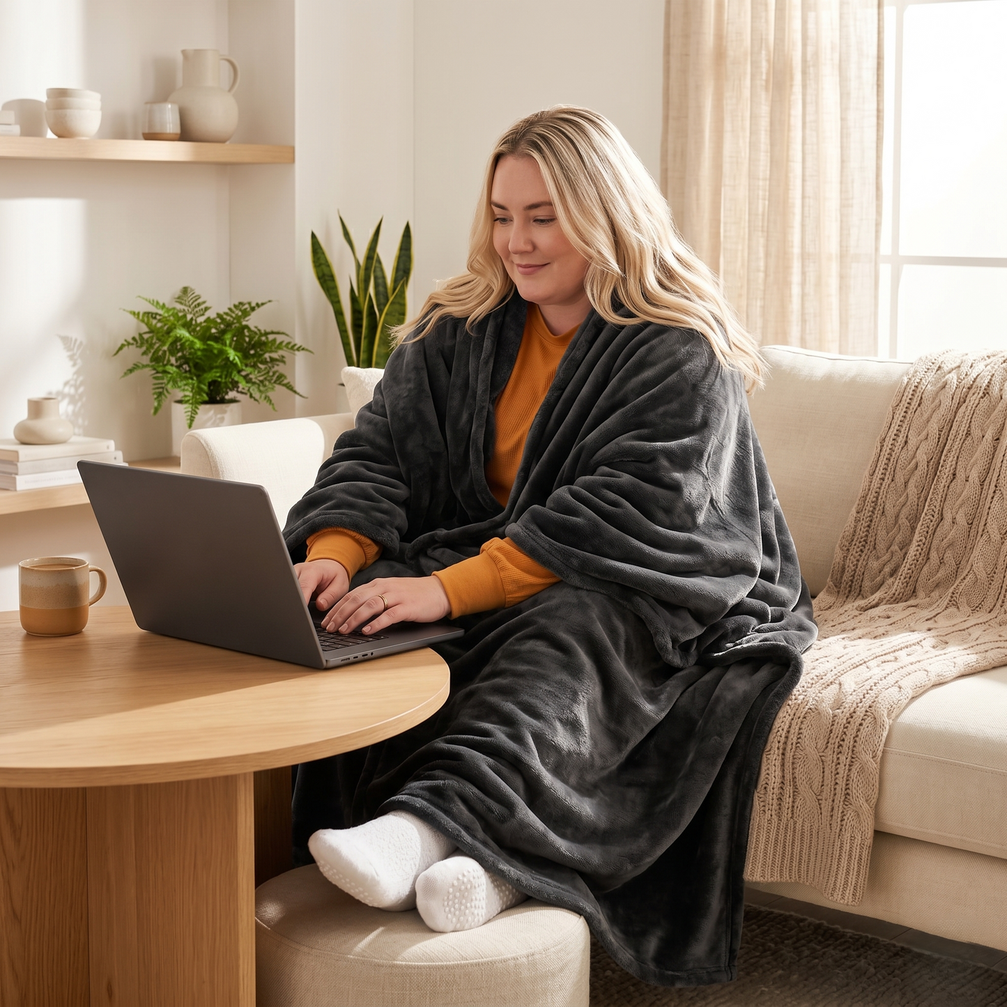 Cozy Wearable Blanket for Comfort and Warmth