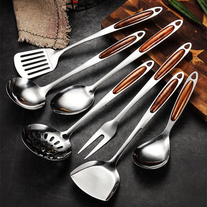 Premium Stainless Steel Cooking Utensil Collection - Stylish & Reliable