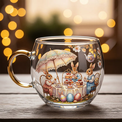 Charming Holiday Glass Mug for Cozy Beverages