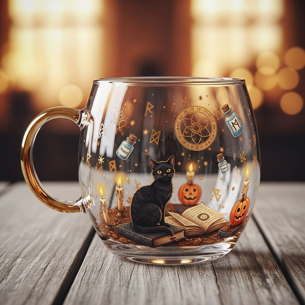 Charming Holiday Glass Mug for Cozy Beverages