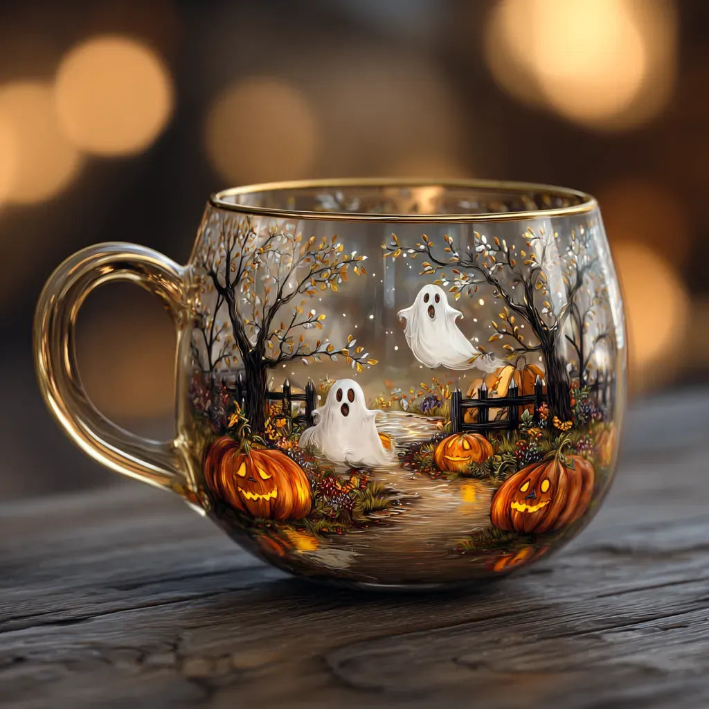 Charming Holiday Glass Mug for Cozy Beverages